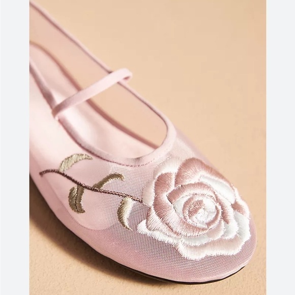 NEW Jeffrey Campbell Swan Flower Mesh Flats Pink - Picture 8 of 10